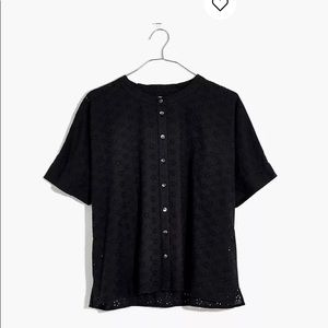 Madewell Eyelet Boxy Buttondown shirt